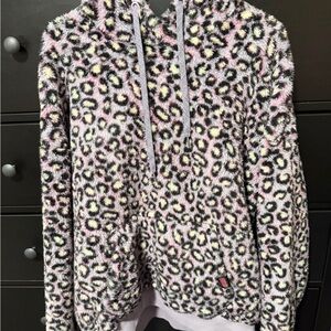 UGG Sherpa Leopard Print Hoodie - Pink, Black, Cream
